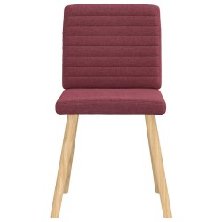 Chaises à manger lot de 4 rouge bordeaux tissu 