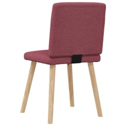 Chaises à manger lot de 4 rouge bordeaux tissu 