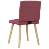 Chaises à manger lot de 4 rouge bordeaux tissu 