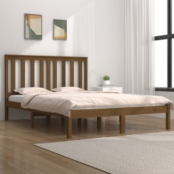 Cadre de lit sans matelas marron miel bois massif 200x200 cm 