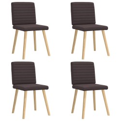 Chaises à manger lot de 4 marron foncé tissu 