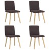 Chaises à manger lot de 4 marron foncé tissu 