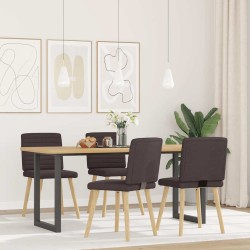 Chaises à manger lot de 4 marron foncé tissu 