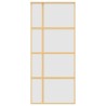 Porte coulissante doré 90x205 cm verre ESG dépoli et aluminium 