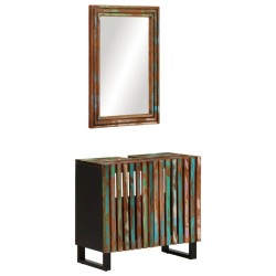 Ensemble de meubles de salle de bain 2 pcs bois massif d'acacia 