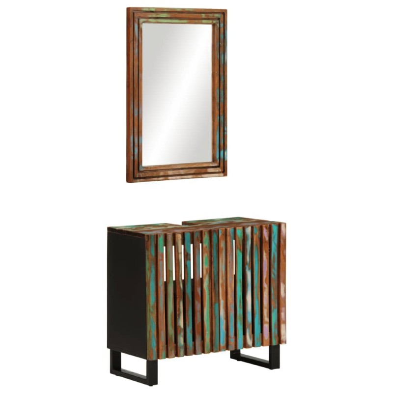 Ensemble de meubles de salle de bain 2 pcs bois massif d'acacia 