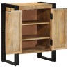 Cabinet à chaussuresNoir 30x30x40 cm en bois de manguier massif et acier 