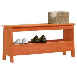 Banc d'entrée cire marron 100x28x45 cm bois de pin massif 