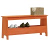 Banc d'entrée cire marron 100x28x45 cm bois de pin massif 