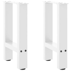 Pieds de table basse Blanc 2 pièces 38 x (42-43) cm Acier 