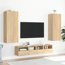 Meuble TV mural chêne sonoma 40,5x30x102 cm bois d'ingénierie 