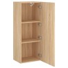 Meuble TV mural chêne sonoma 40,5x30x102 cm bois d'ingénierie 