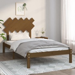 Cadre de lit sans matelas marron miel 100x200 cm bois massif 