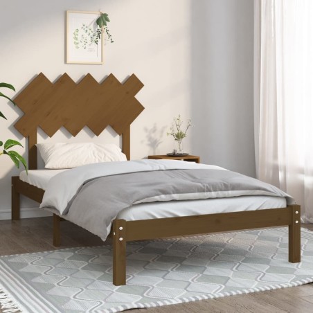 Cadre de lit sans matelas marron miel 100x200 cm bois massif 