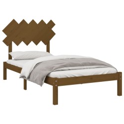 Cadre de lit sans matelas marron miel 100x200 cm bois massif 
