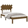 Cadre de lit sans matelas marron miel 100x200 cm bois massif 