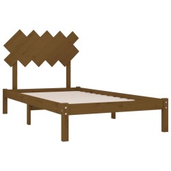 Cadre de lit sans matelas marron miel 100x200 cm bois massif 