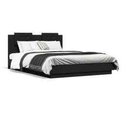 Cadre de lit sans matelas noir 120x200 cm 