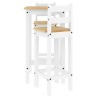 Ensemble de bar 3 pcs Blanc Bois de pin massif 