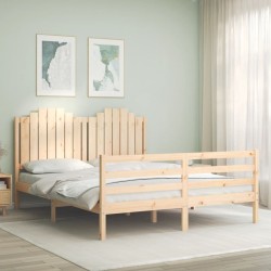 Cadre de lit sans matelas 160x200 cm bois massif 