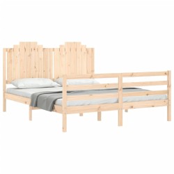 Cadre de lit sans matelas 160x200 cm bois massif 