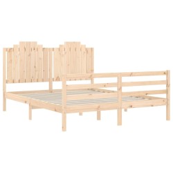 Cadre de lit sans matelas 160x200 cm bois massif 