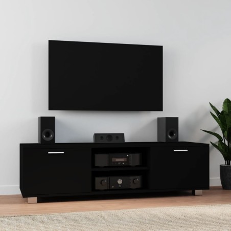 Meuble TV Noir 140x40,5x35 cm Bois d'ingénierie 