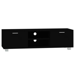 Meuble TV Noir 140x40,5x35 cm Bois d'ingénierie 