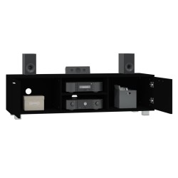 Meuble TV Noir 140x40,5x35 cm Bois d'ingénierie 