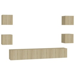 Ensemble de meubles TV 7 pcs Chêne sonoma Bois d'ingénierie 