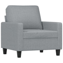 Fauteuil avec repose-pied Gris clair 60 cm Tissu 