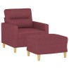 Fauteuil avec repose-pied Rouge bordeaux 60 cm Tissu 