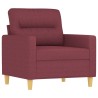 Fauteuil avec repose-pied Rouge bordeaux 60 cm Tissu 