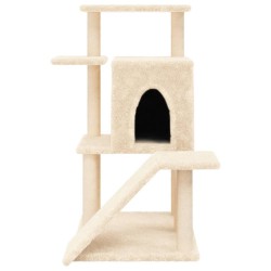 Arbre à chat avec griffoirs en sisal crème 97 cm 