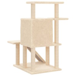 Arbre à chat avec griffoirs en sisal crème 97 cm 