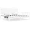 Cadre de lit sans matelas blanc 200x200 cm bois massif de pin 
