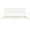 Cadre de lit sans matelas blanc 200x200 cm bois massif de pin 