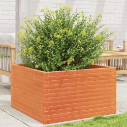 Jardinière cire marron 80x80x46 cm bois de pin massif 