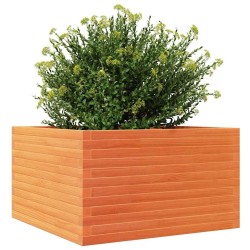Jardinière cire marron 80x80x46 cm bois de pin massif 