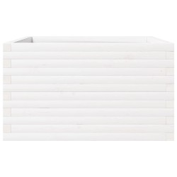 Jardinière blanc 80x80x46 cm bois de pin massif 