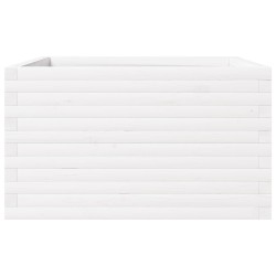 Jardinière blanc 80x80x46 cm bois de pin massif 