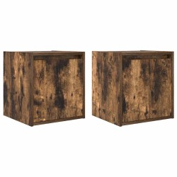 Tables de chevet murales 2 pcs chêne fumé 38x34x40 cm 