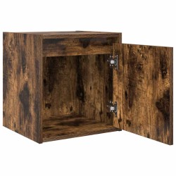 Tables de chevet murales 2 pcs chêne fumé 38x34x40 cm 