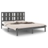 Cadre de lit sans matelas gris 150x200 cm bois massif 