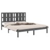 Cadre de lit sans matelas gris 150x200 cm bois massif 