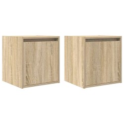 Tables de chevet murales 2 pcs chêne sonoma 38x34x40 cm 