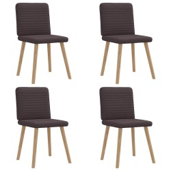 Chaises à manger lot de 4 marron foncé tissu 