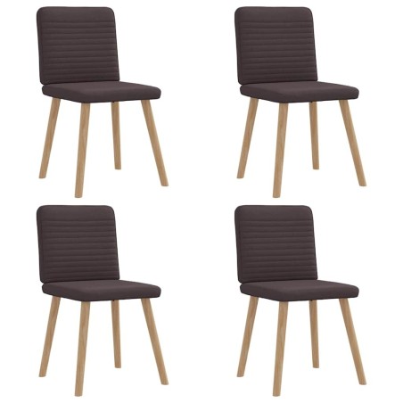 Chaises à manger lot de 4 marron foncé tissu 