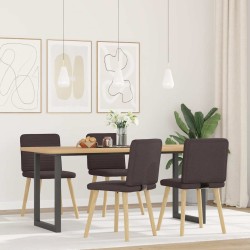 Chaises à manger lot de 4 marron foncé tissu 