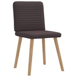 Chaises à manger lot de 4 marron foncé tissu 